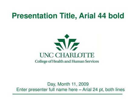 Presentation Title, Arial 44 bold