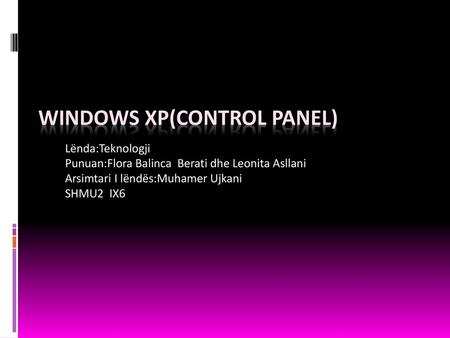 Windows XP(Control Panel)