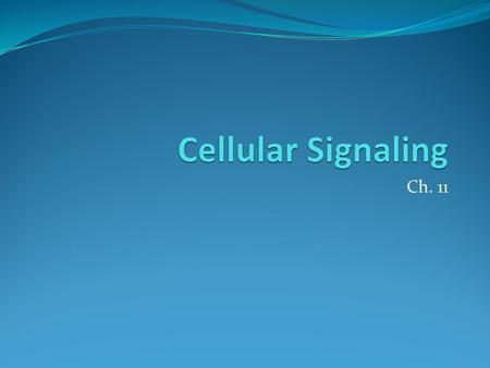 Cellular Signaling Ch. 11.