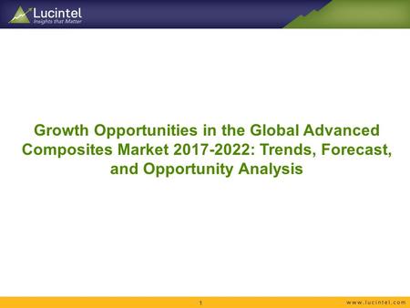 Growth Opportunities in the Global Advanced Composites Market : Trends, Forecast, and Opportunity Analysis 1.