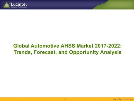 Global Automotive AHSS Market : Trends, Forecast, and Opportunity Analysis 1.