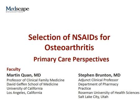 Selection of NSAIDs for Osteoarthritis