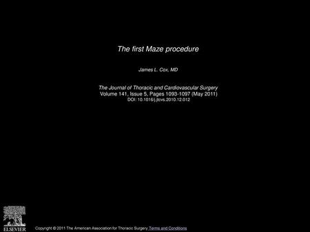 The first Maze procedure