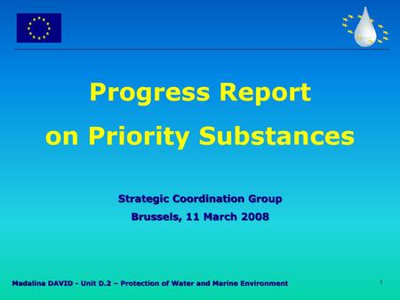 on Priority Substances Strategic Coordination Group
