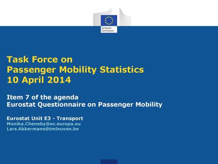 Passenger Mobility Statistics 10 April 2014