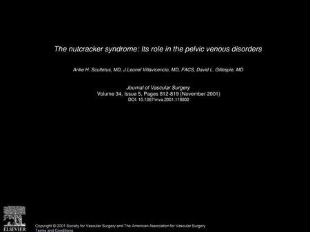 The nutcracker syndrome: Its role in the pelvic venous disorders