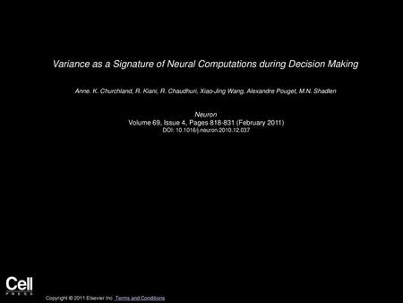 Variance as a Signature of Neural Computations during Decision Making