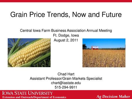 Grain Price Trends, Now and Future