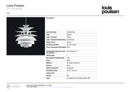 Louis Poulsen PH Snowball 9149 Description - Luminaire type