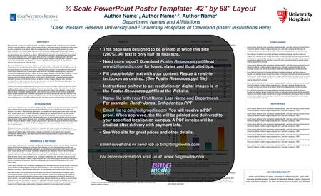 ½ Scale PowerPoint Poster Template: 42 by 68 Layout