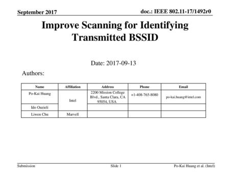 Improve Scanning for Identifying Transmitted BSSID
