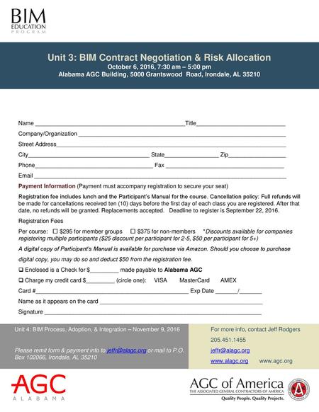 Unit 3: BIM Contract Negotiation & Risk Allocation
