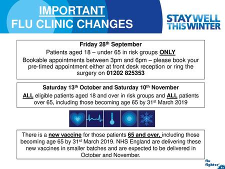 IMPORTANT FLU CLINIC CHANGES