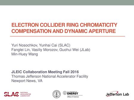Electron collider ring Chromaticity Compensation and dynamic aperture