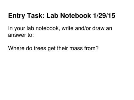 Entry Task: Lab Notebook 1/29/15