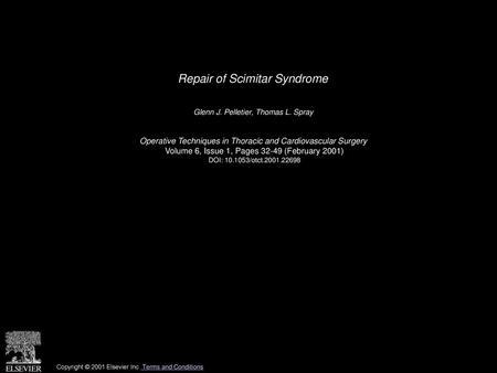 Repair of Scimitar Syndrome