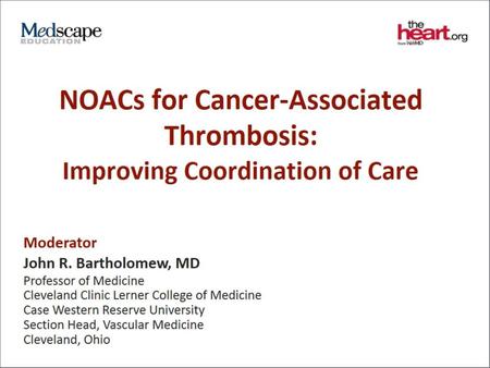 NOACs for Cancer-Associated Thrombosis: