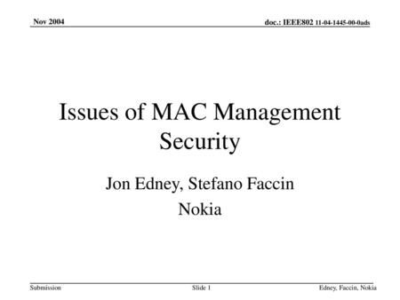 Issues of MAC Management Security