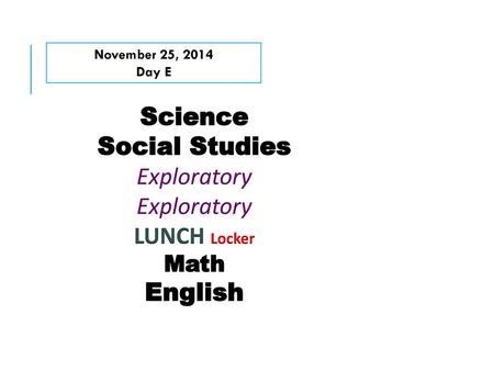 Science Social Studies English