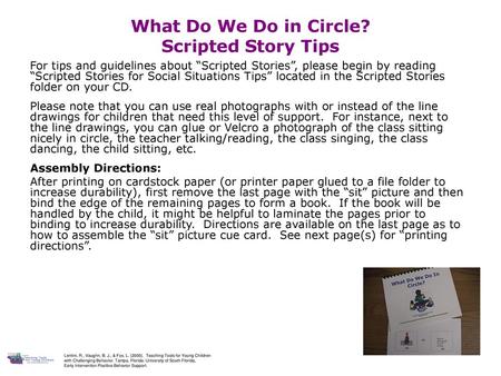 What Do We Do in Circle? Scripted Story Tips
