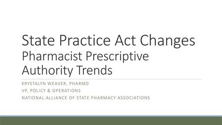 State Practice Act Changes Pharmacist Prescriptive Authority Trends