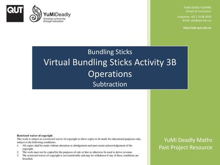 Virtual Bundling Sticks Activity 3B Operations Subtraction