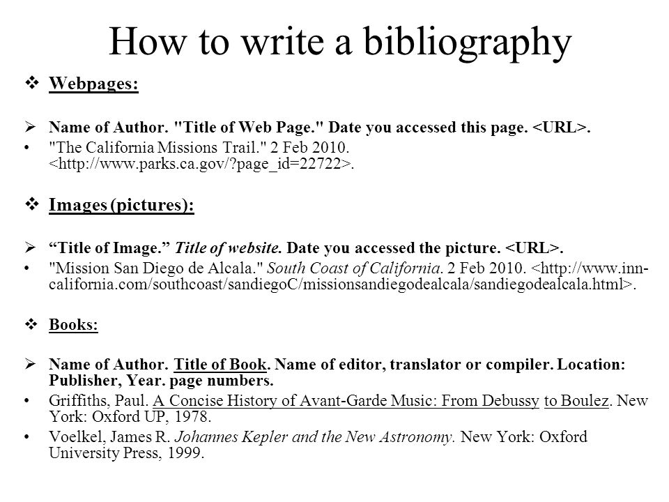 writing a bibliography