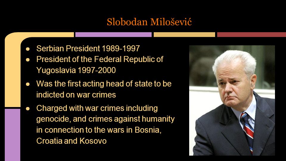 Image result for yugoslav president charged with war crimes kosovo
