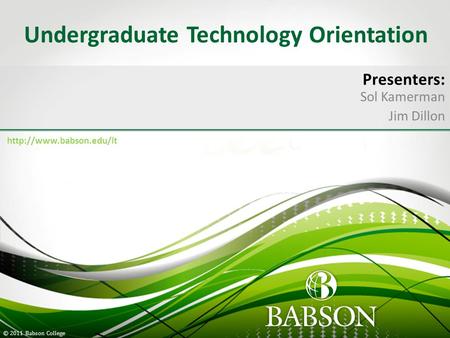 Undergraduate Technology Orientation
