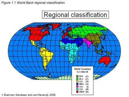  Brakman, Garretsen, and van Marrewijk, 2008 Figure 1.1 World Bank regional classification.