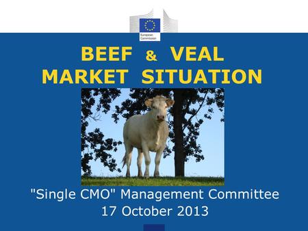 BEEF & VEAL MARKET SITUATION Single CMO Management Committee 17 October 2013.