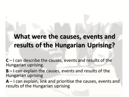 What were the causes, events and results of the Hungarian Uprising?