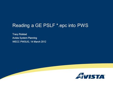 Reading a GE PSLF *.epc into PWS