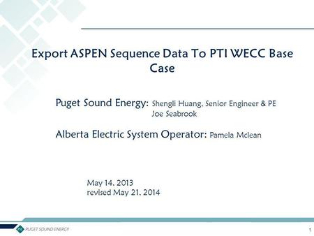 Export ASPEN Sequence Data To PTI WECC Base Case