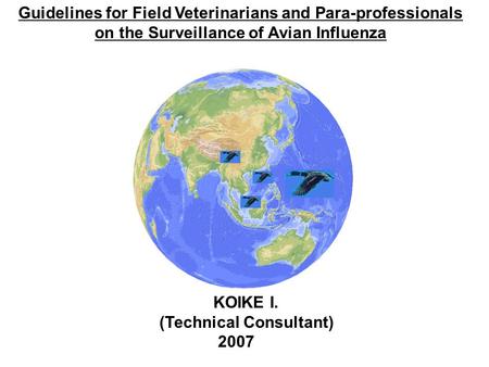 Guidelines for Field Veterinarians and Para-professionals on the Surveillance of Avian Influenza KOIKE I. (Technical Consultant) 2007.
