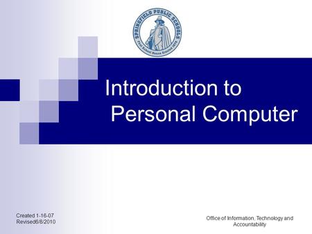 Introduction to Personal Computer