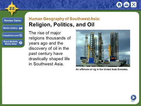 Religion, Politics, and Oil