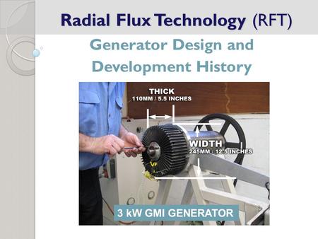 Radial Flux Technology (RFT) Generator Design and Development History 3 kW GMI GENERATOR.
