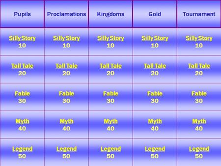 Tall Tale 20 Fable 30 Myth 40 Legend 50 Silly Story 10 Tall Tale 20 Fable 30 Myth 40 Legend 50 Silly Story 10 Tall Tale 20 Fable 30 Myth 40 Legend 50 Silly.