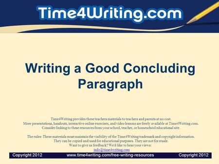 Writing a Good Concluding Paragraph