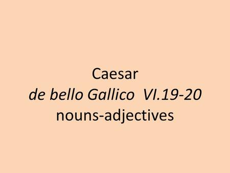 Caesar de bello Gallico VI.19-20 nouns-adjectives.