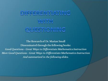 Differentiating with Questioning