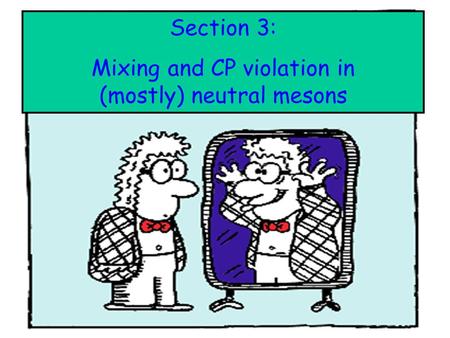 : Section 3: Mixing and CP violation in (mostly) neutral mesons.