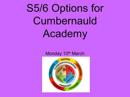 S5/6 Options for Cumbernauld Academy