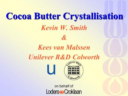 Cocoa Butter Crystallisation