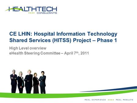 High Level overview eHealth Steering Committee – April 7th, 2011