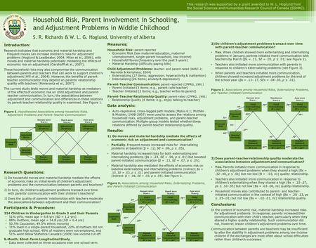2)Do children’s adjustment problems transact over time with parent-teacher communication? Yes. When children showed more externalizing and internalizing.