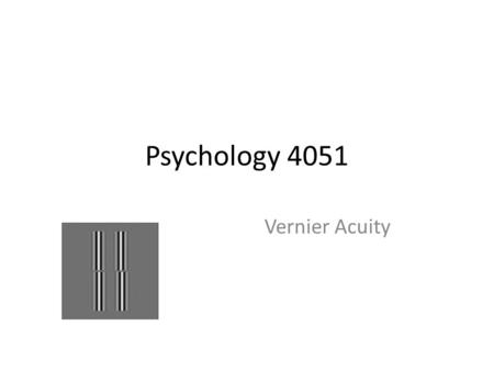 Psychology 4051 Vernier Acuity.