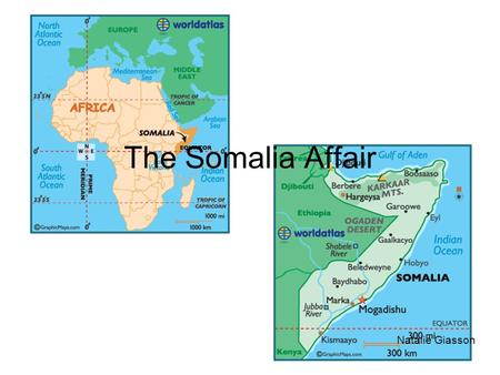 The Somalia Affair Natalie Giasson. Background In 1992, following the collapse of Siad Barre’s Marxist government, Somalia was in the middle of famine.