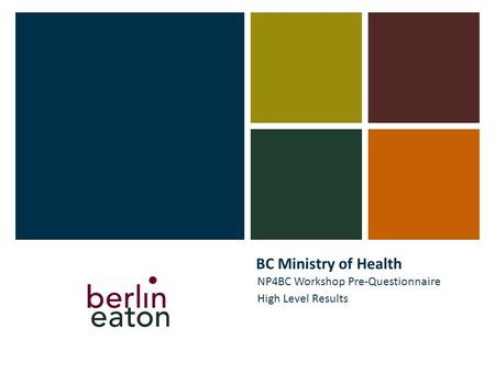 BC Ministry of Health NP4BC Workshop Pre-Questionnaire High Level Results.